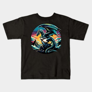 Dragon On Cliff Kids T-Shirt